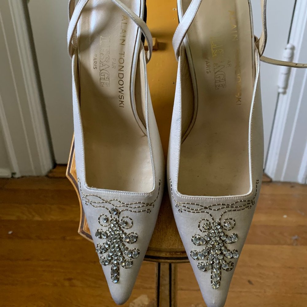 Alain Tondowski Silk & Rhinestone Shoes